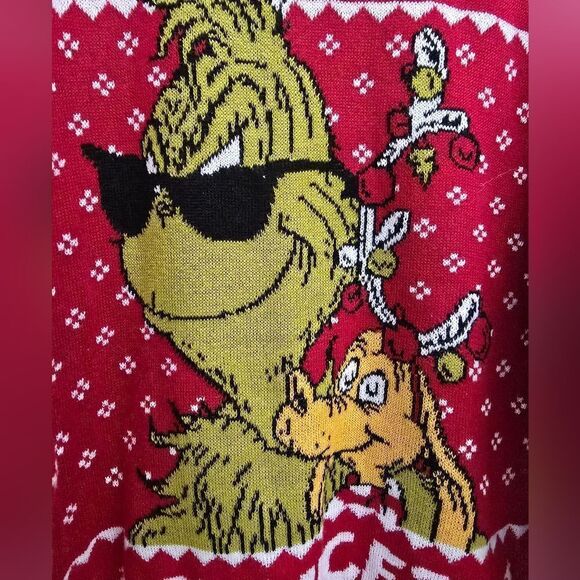 Nwt Men's Dr. Suess The Grinch Ugly Sweater Christmas Naughty or Nice? - Picture 3 of 6